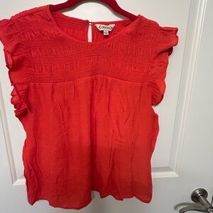 NWT Nanette Lepore Red Flutter Sleeve Women's Top